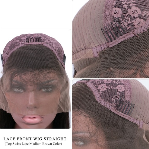 ?KIDA 24” 1B 100%BRAZILIAN S8 HAIR LACE FRONT WIG main image 6